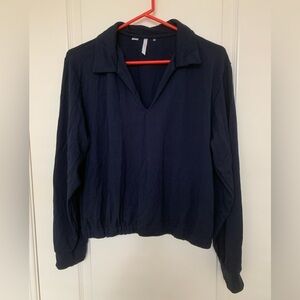 EUC TravisMathew Spa Day Long Sleeve Polo Pullover L Navy